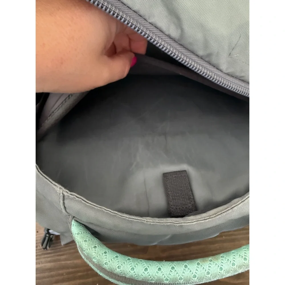 The North Face Recon Backpack Gray Teal Daypack Hiking School Travel Bag